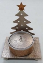 Kerzenständer Tännlein, 1er, creme-gold